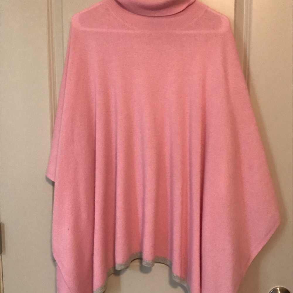 Cashemere poncho Pink/grey
